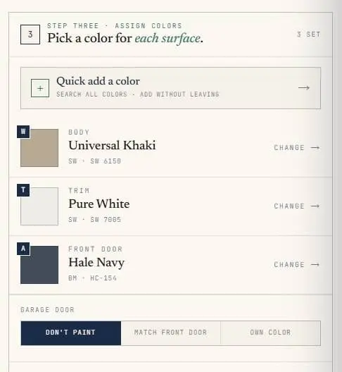 Assigning colors to surfaces
